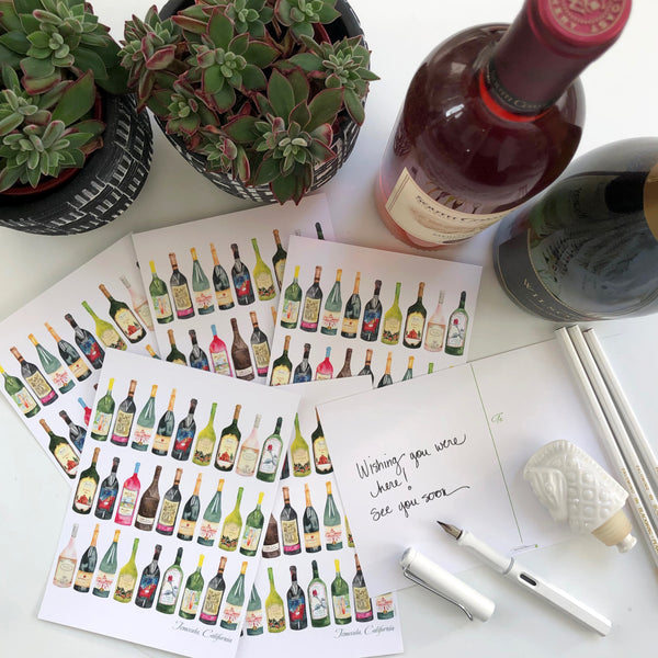 Cheers! Wine Bottle Postcards