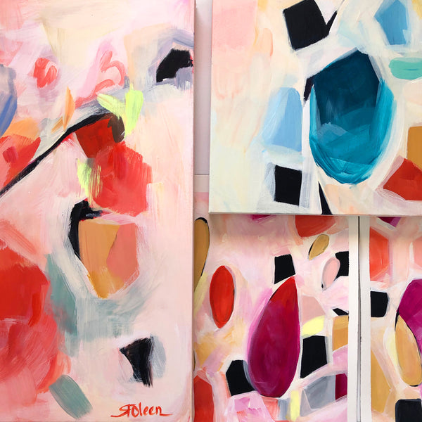 Rose Quartz Terra Gem Original Art 24"X24"