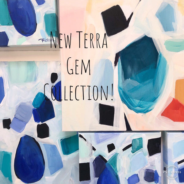 Turquoise Terra Gem Original Art 24"x24"