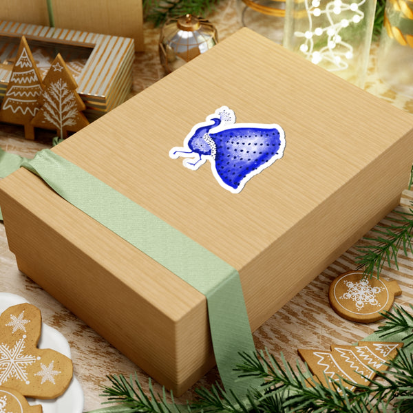 Blue Watercolor Peacock Sticker — Kiss-Cut Decorative Laptop & Journal Decal