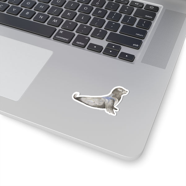 Watercolor Harbor Seal Kiss-Cut Sticker — Cute Marine Animal Decal for Laptops & Water Bottles