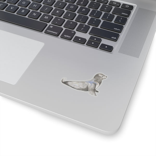 Watercolor Harbor Seal Kiss-Cut Sticker — Cute Marine Animal Decal for Laptops & Water Bottles