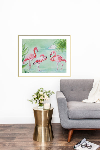 Bathing Beauties Flamingo Print
