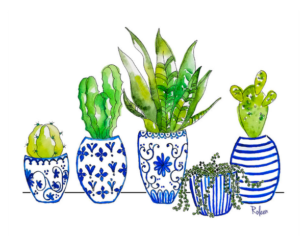 Chinoiserie Collected Cactus Print