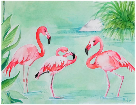 Bathing Beauties Flamingo Print