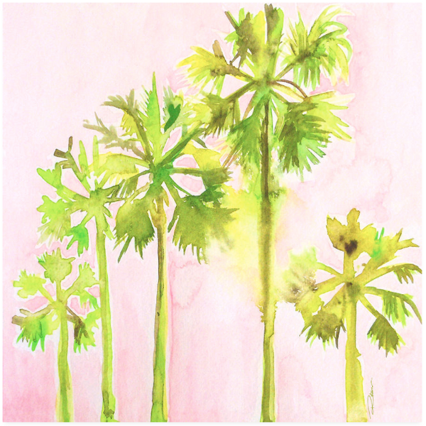 Las Palmas Pink Palm Tree Print