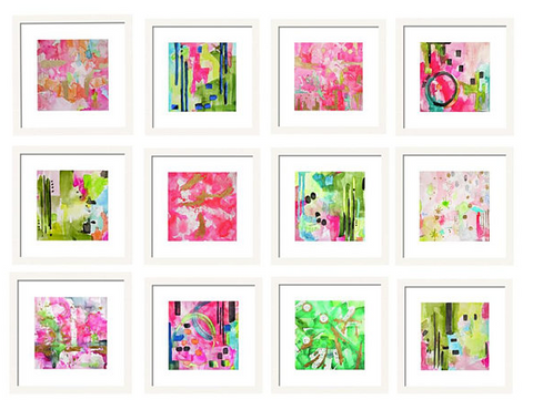 Set of 12 Abstract Prints for Gallery Wall Art Set