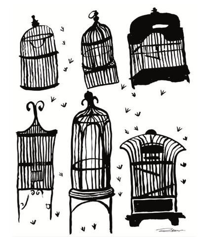 Parisian Birdcages Print