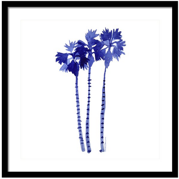 Blue Breezes Palm Trees Print