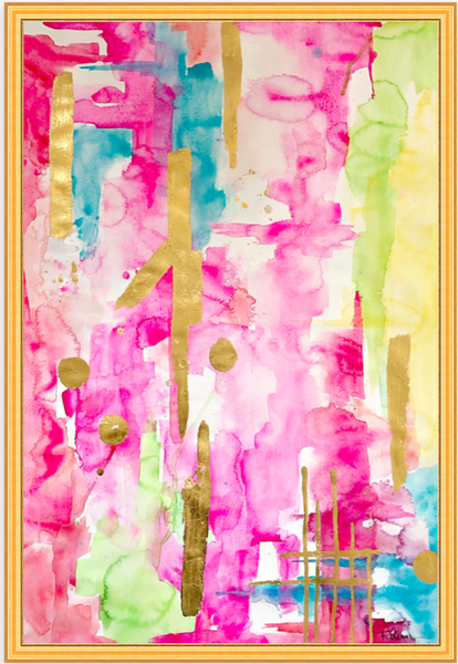 Pink & Glam Gilded Original Art 26"X38"