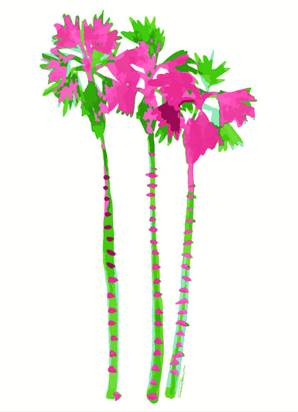 Pink Palm Trees Print