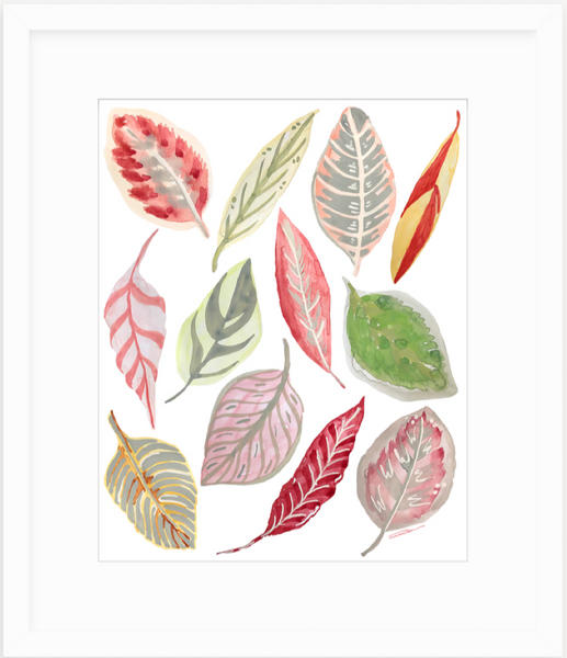 Blush Leaf Toss Print