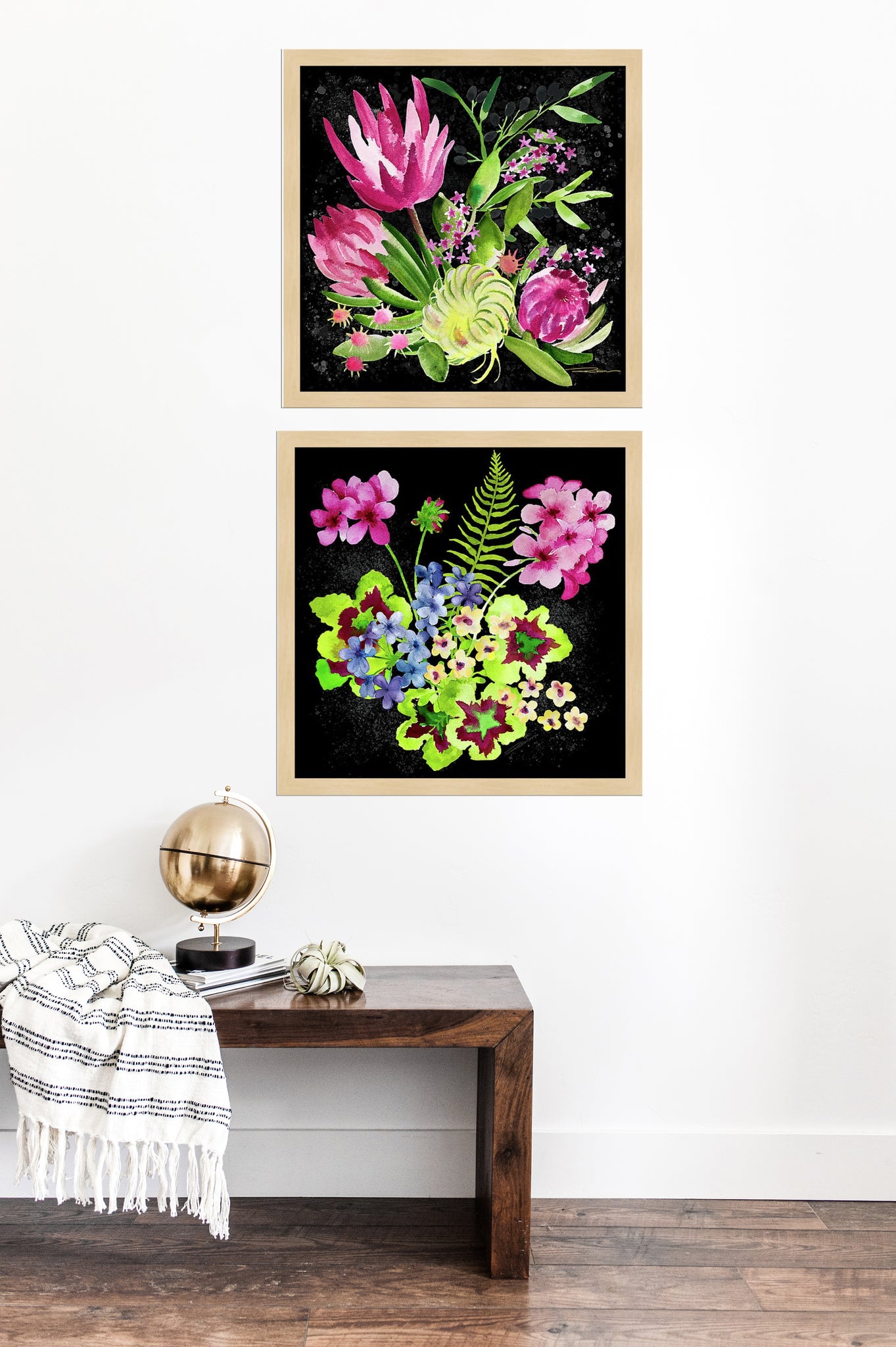 Protea Blossom & Geranium Aperitif Gallery Wall Set